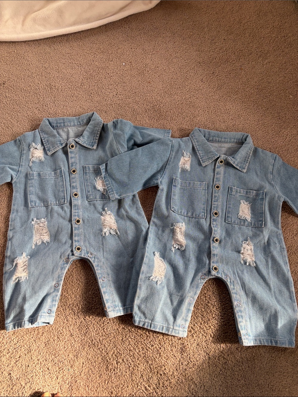 Adorable Distressed Denim Outfits For Twin Boys
